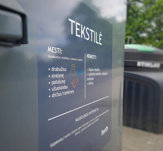 Šiaulių rajone plečiamas tekstilės atliekų konteinerių tinklas